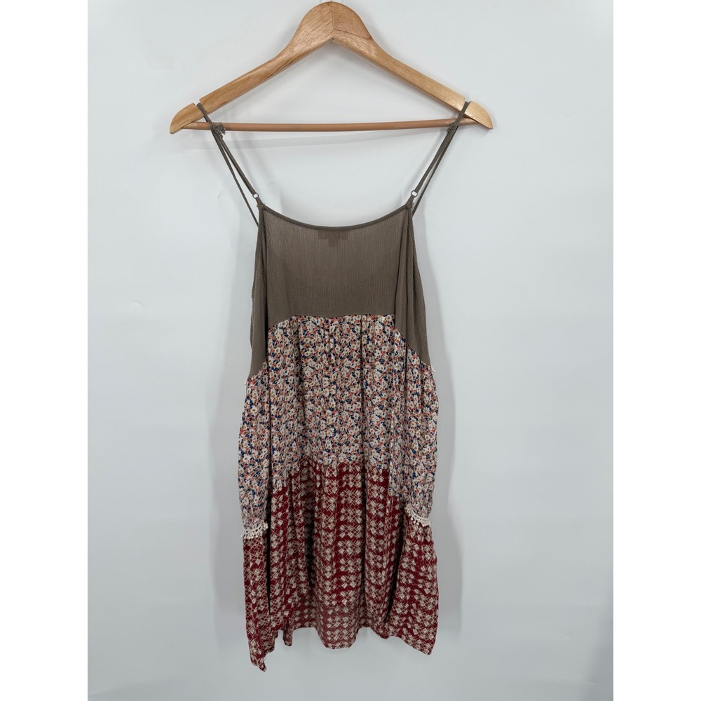 Umgee Dress Womens M Flowy Boho Festival Hippie Tiered Floral Romantic Geometric - Picture 2 of 6